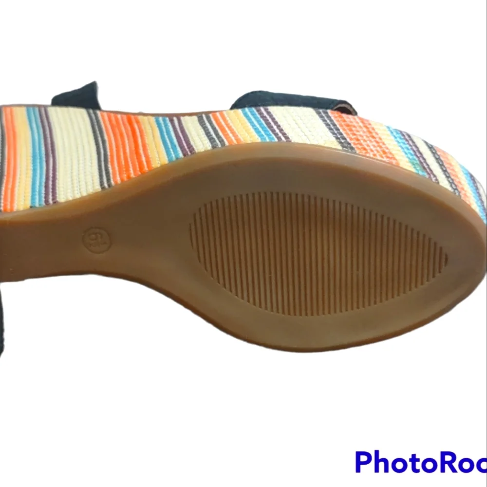 Mojo Moxy Multicolor Espadrille Wedge Heels Size 6.5 - Picture 3 of 5